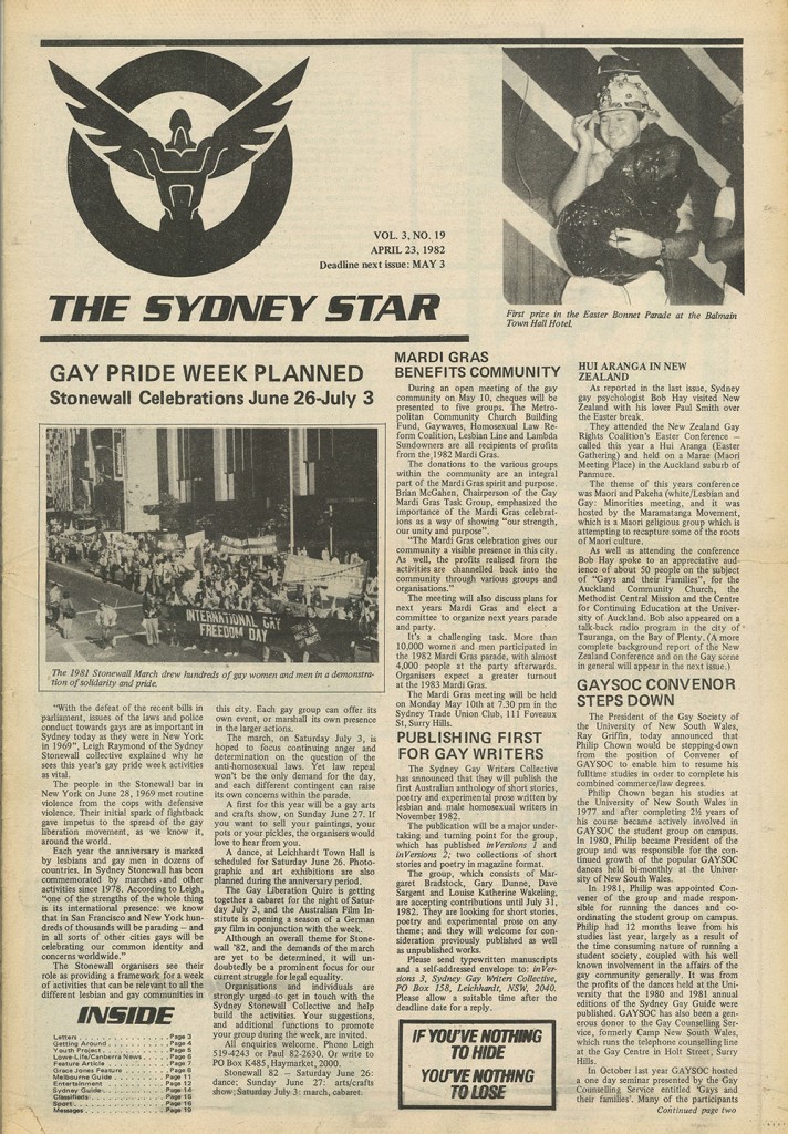 Star Observer's April 23, 1982 edition (Source: Star Observer Archives)