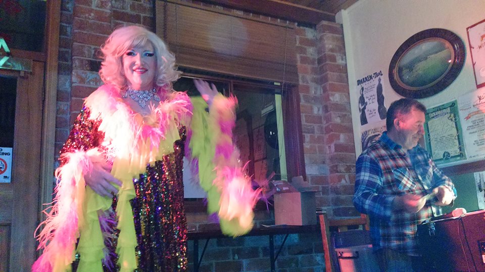 Local drag performer Amanda Monroe and festival organiser Gary Hayward