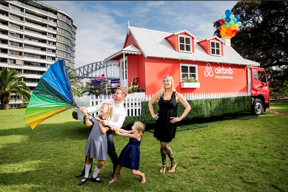 Rain, hail or shine: the pop-up Airbnb house is available to one lucky winner for the night before the Sydney Gay and Lesbian Mardi Gras parade. (Supplied photo)