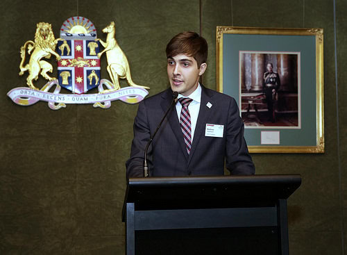 Out for Australia CEO Matthew Yeldham speaking at the national launch his organisation. (Photo: Ann-Marie Caililhanna; Star Observer)