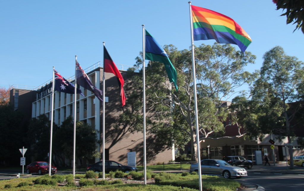 Monash University commemorates IDAHOT with the raising of a rainbow flag. (Supplied photo)
