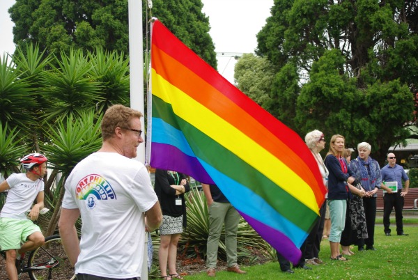 Rainbow flag Pride March