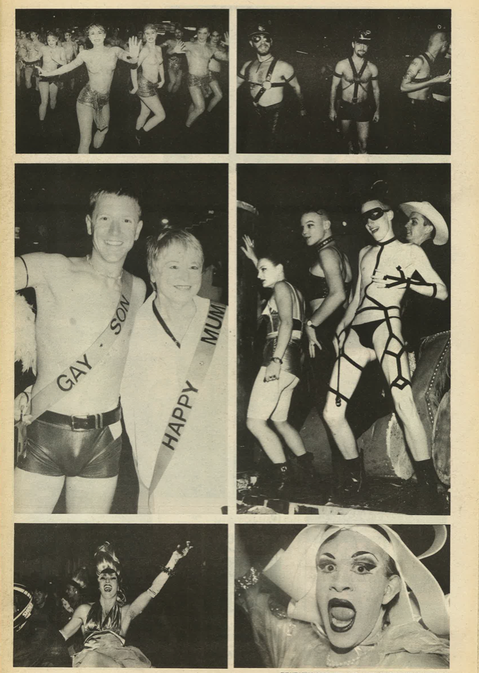 One of the pages from the Sydney Star Observer's Mardi Gras souvenir lift-out. Issue 256; Thursday March 9, 1995 (SOURCE: Star Observer archives)