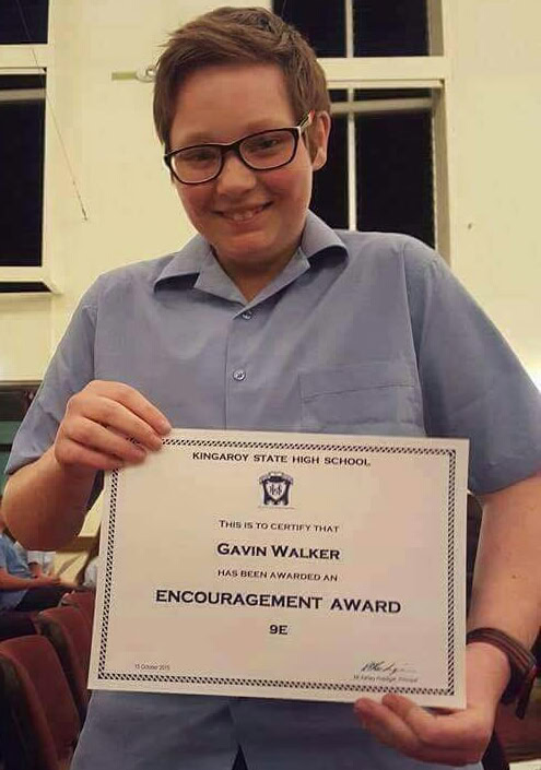 His first ever award as Gavin.