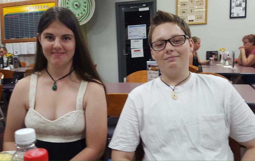 Gavin (right) with a friend on his 15th birthday.