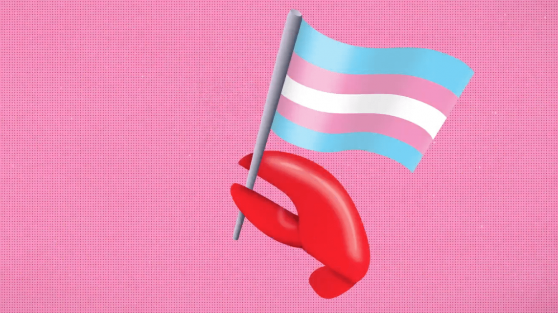 trans flag lobster emoji