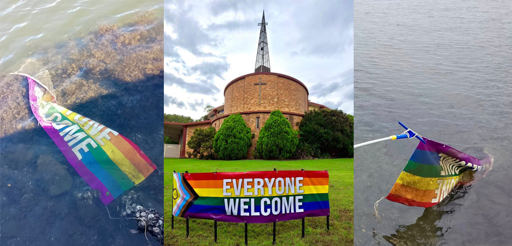 Gosford Anglican Church Responds To Vandals Who Tore Down Rainbow Welcome Sign