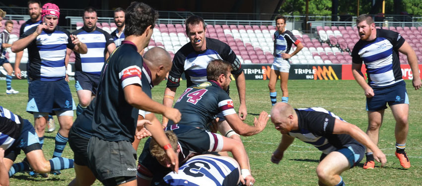 The Brisbane Hustlers and Sydney Convicts at the 2014 Purchas Cup grand final. (PHOTO: David Alexander; Star Observer)