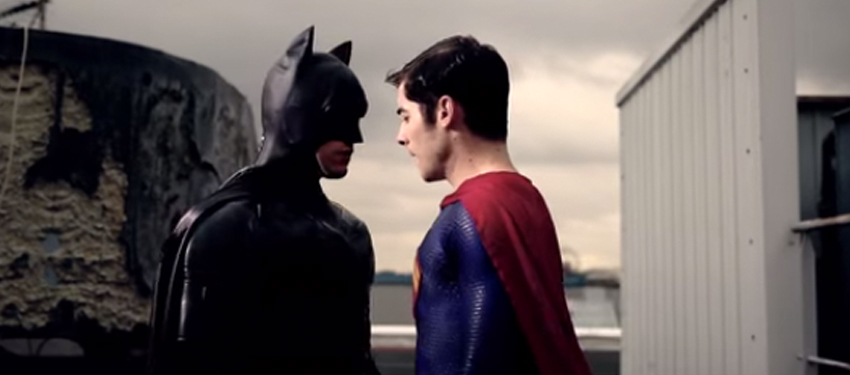 Superman and Batman’s gay romance in parody movie trailer