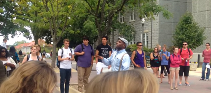 Music and peaceful protest drowns out homophobic preacher