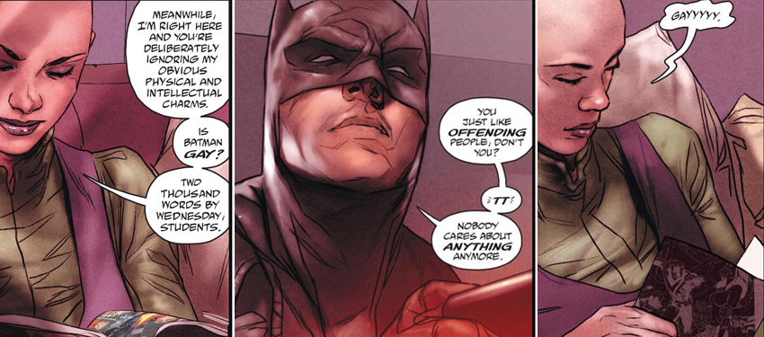 Someone pops the “gay” question to Batman