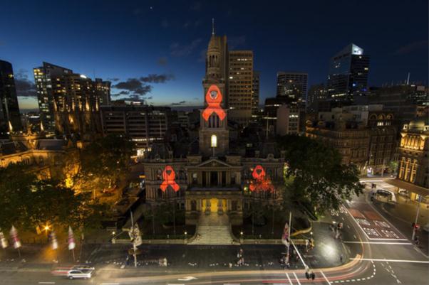 Red ribbon to adorn Sydney Town Hall for World AIDS Day