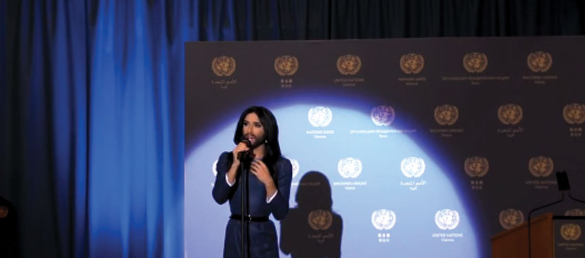 Conchita Wurst sings to the UN, advocates for LGBTI equality
