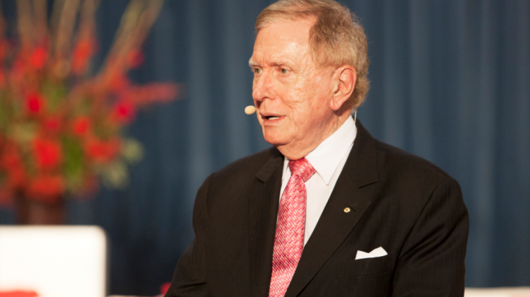 Former High Court judge Michael Kirby speaking at the launch of University of Sydney's Ally network. (PHOTO: Benedict Brook; Star Observer)