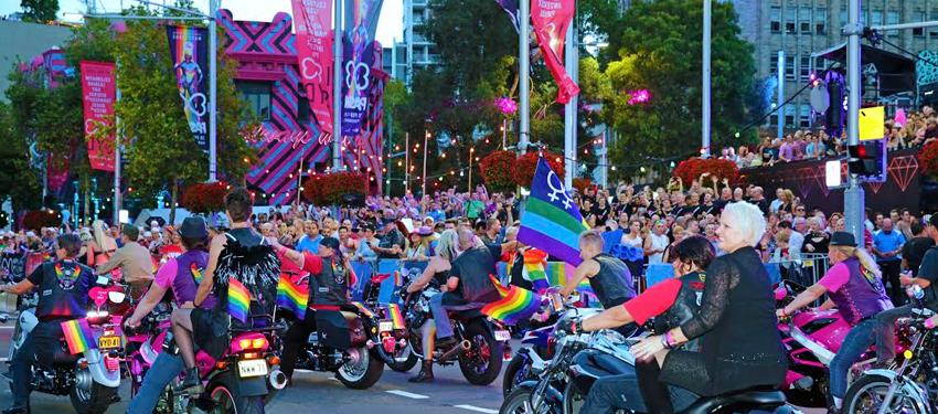 As per tradition, the Dykes on Bikes got the crowd revved up just before the start of the Sydney Gay and Lesbian Mardi Gras Parade. (Photo: Ann-Marie Calilhanna; Star Observer)