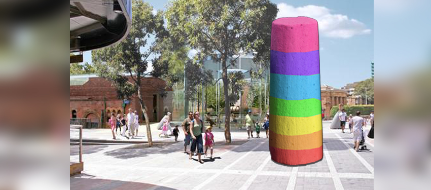 The Big Chalk monument to be erected opposite Taylor Sq’s Rainbow Flag
