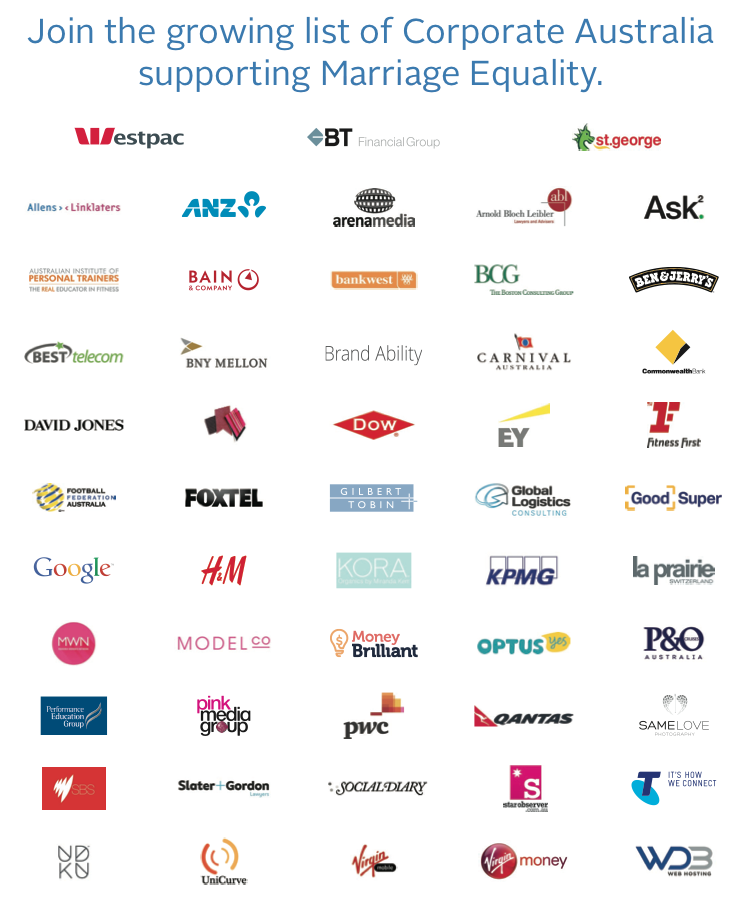 The Australian prints full page ad of promarriage equality companies