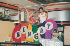Former Bingay Hostess Mitzi Macintosh with Bingay’s original barrel boy 1999. Bingay supporters have helped raise over $ 1 million since 1999. (Source: Star Observer archives)