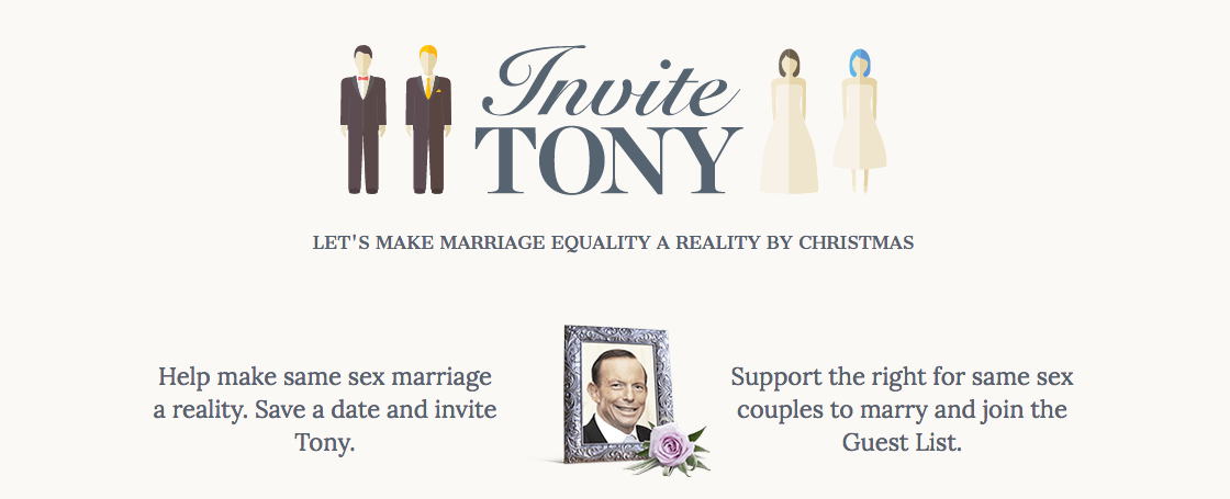 Would you invite Tony Abbott to your (gay) wedding?