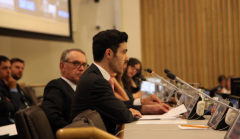 Gay Syrian refugee Subhi Nahas addresses the UN Security Council. (Photo source: US Ambassador to the UN Samantha Powers, via Medium medium.com/@AmbassadorPower/making-history-the-first-un-security-council-meeting-on-lgbt-rights-f0ec18d216b)