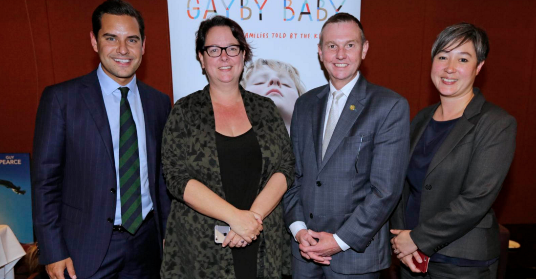 Alex Greenwich, Penny Sharpe, Bruce Notley-Smith and Jenny Leuong at the launch of the NSW parliamentary friendship group on Tuesday night. (PHOTO: Ann-Marie Calilhanna; Star Observer)