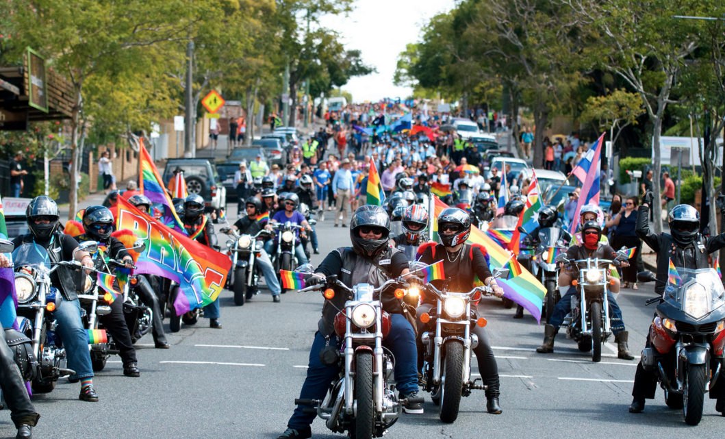 Brisbane Pride parade dykes on bikes western