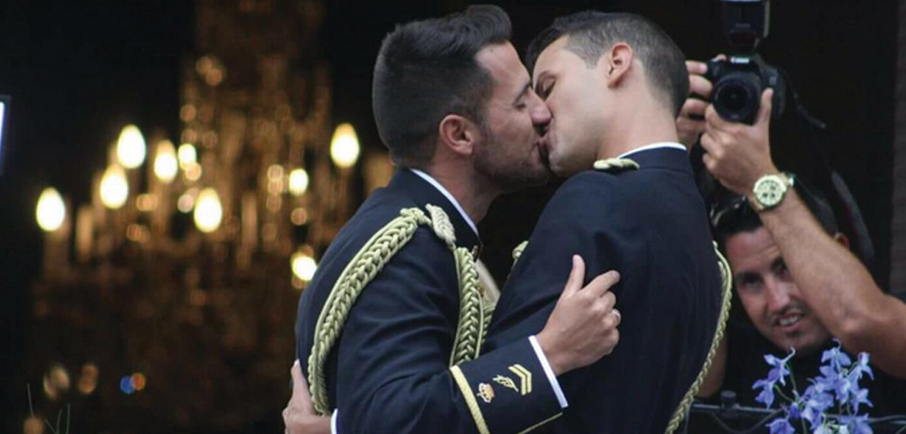 Gay Spanish police couple marry in what is believed to be a world first