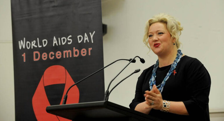 Victorian Health Minister Jill Hennessy at the World AIDS Day conference launch, Doherty Institute, Melbourne. (PHOTO: Andrew Henshaw; Supplied)
