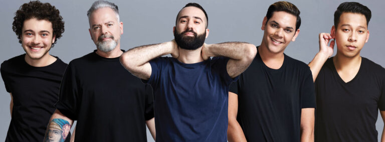 Some of the diverse men to feature in ACON's new Test More campaign.