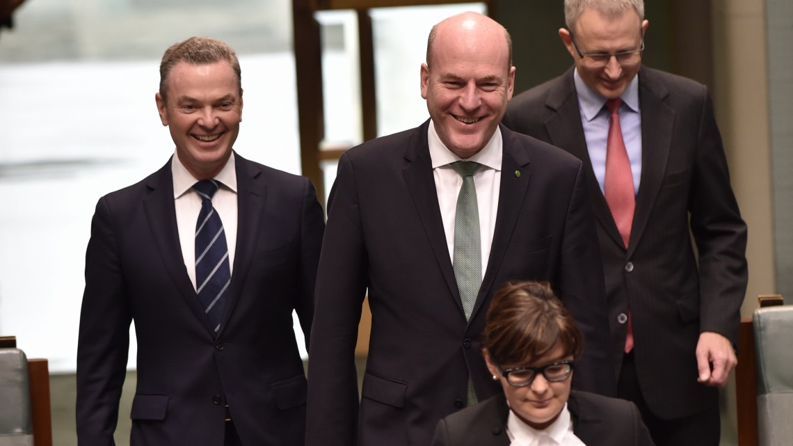 Newly-elected North Sydney federal Liberal MP Trent Zimmerman escorted into Parliament. (Photo: Supplied)