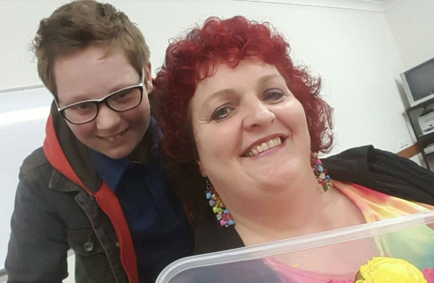Gavin with mum Sandy Walker at the inaugural meeting of the South Burnett Gender Alliance Group last October/Supplied