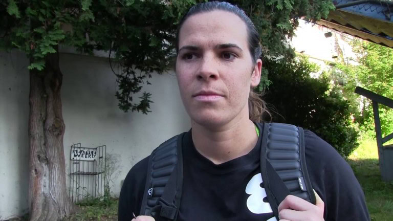 The Matildas goalkeeper Lydia Williams was subjected to homophobic slurs during her games. Picture: Youtube