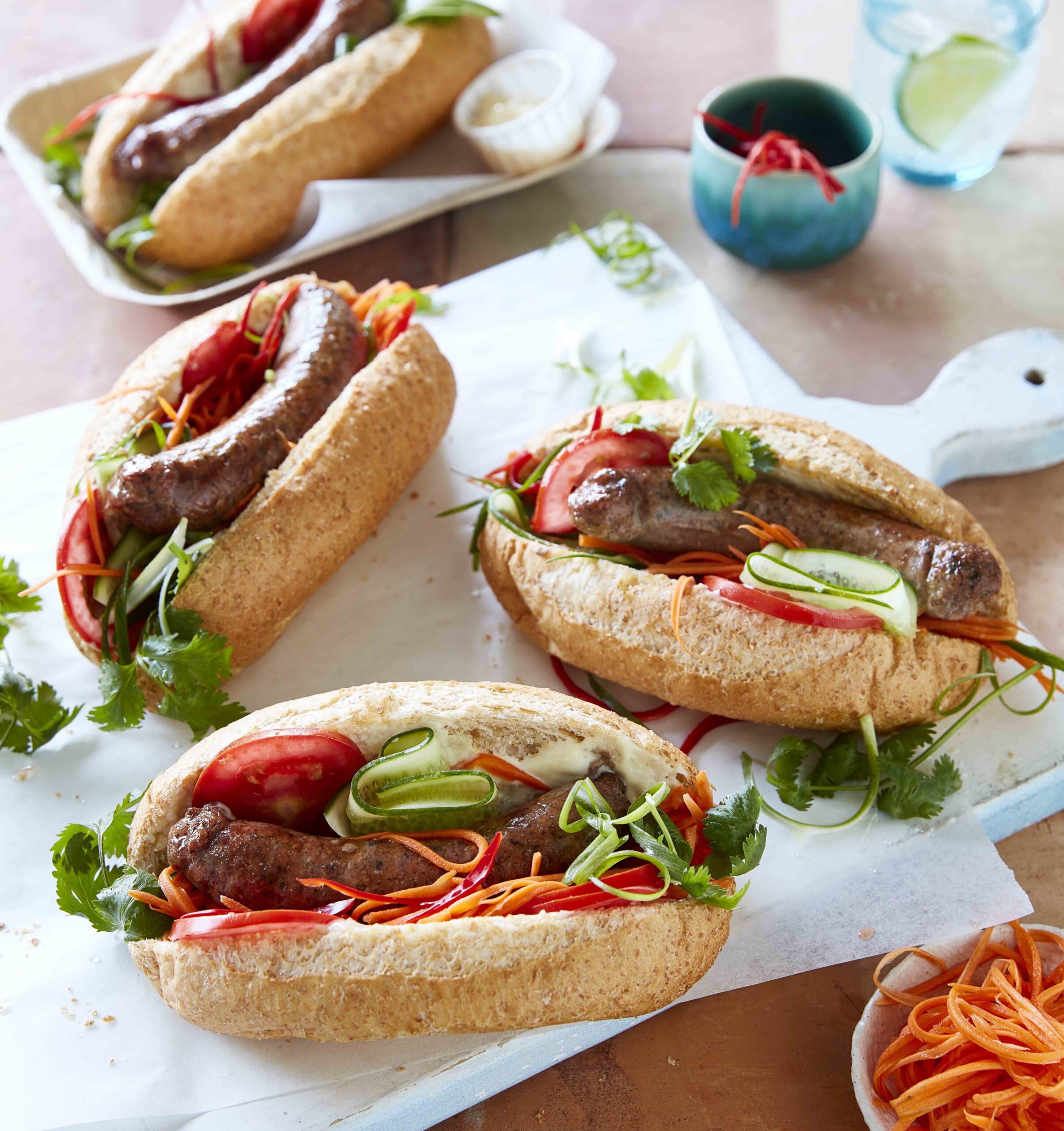Sausages in buns make for the perfect lamb BBQ