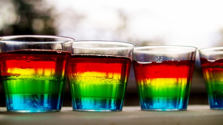 rainbow shots alcohol drinks