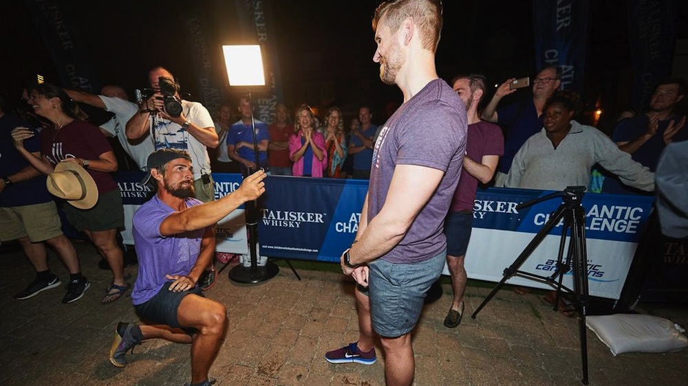 Gay rower proposes to boyfriend after 5000km Atlantic journey