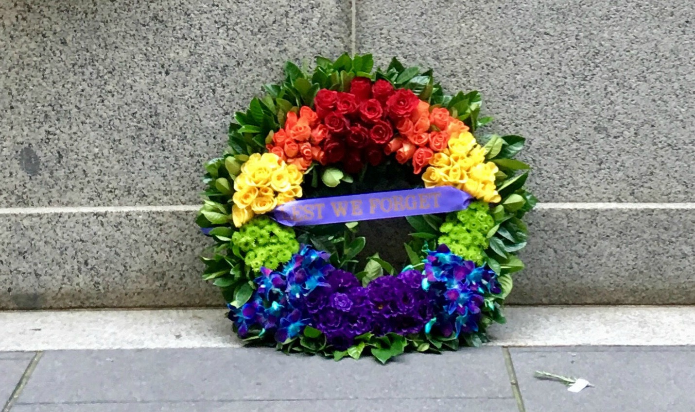 Rainbow wreath laid for LGBTI soldiers on ANZAC Day