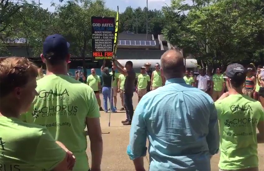 Homophobic protesters drowned out by Gay Men’s Chorus