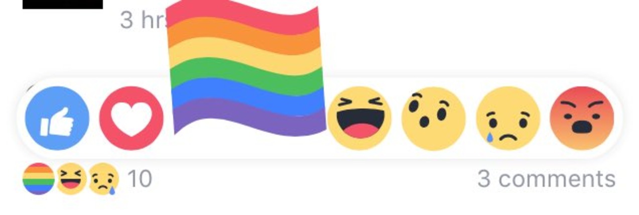 Homophobes furious over Facebook’s Pride reaction emoji