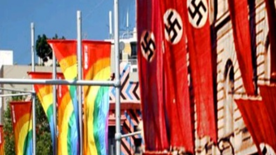 rainbow flag swastika