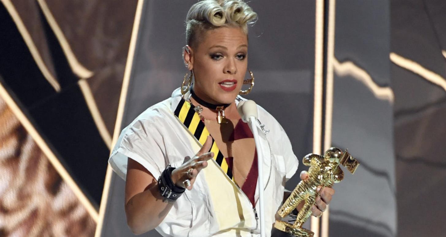 Pink makes emotional speech celebrating non-binary expression