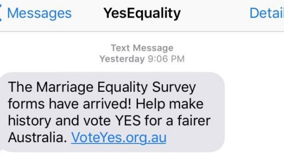 Vote Yes text message
