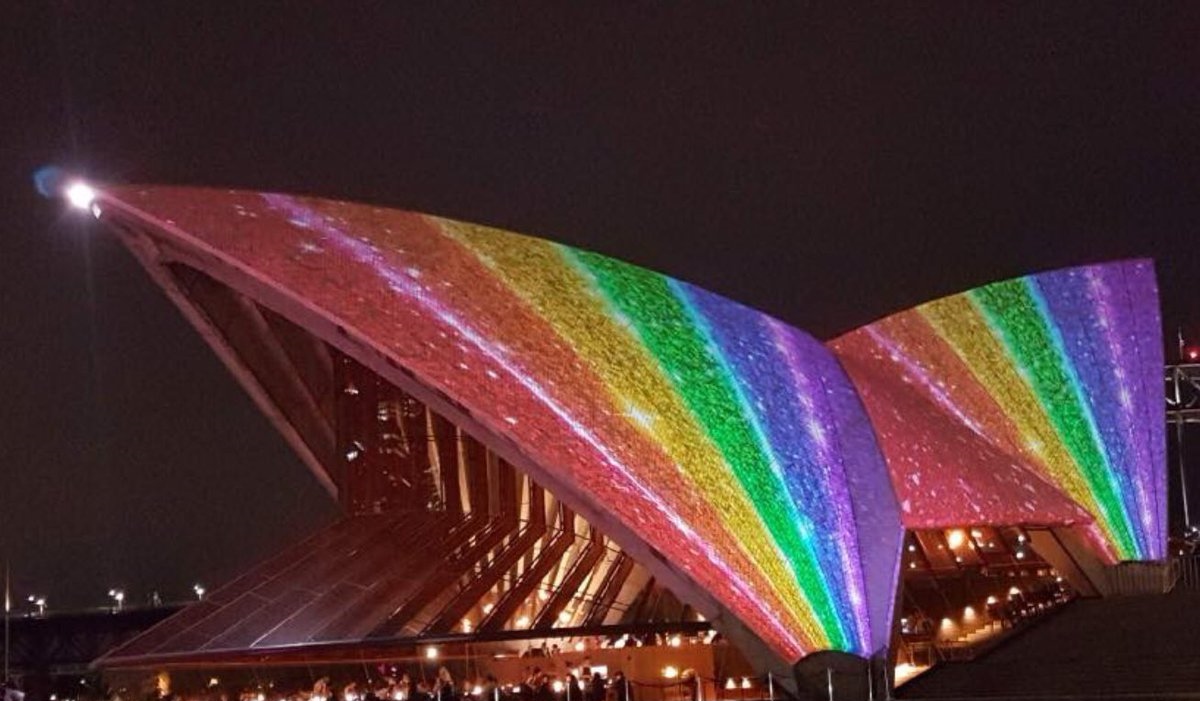 Sydney Opera House lit up in rainbows for Mardi Gras launch