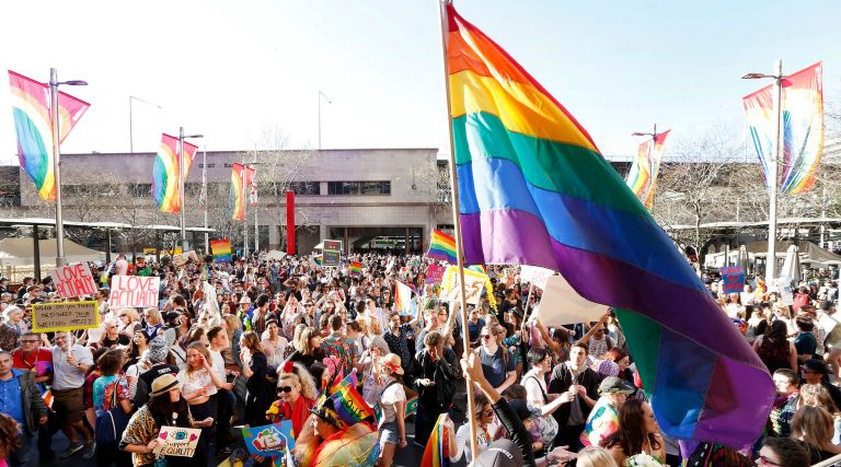marriage equality rainbow pride flag families