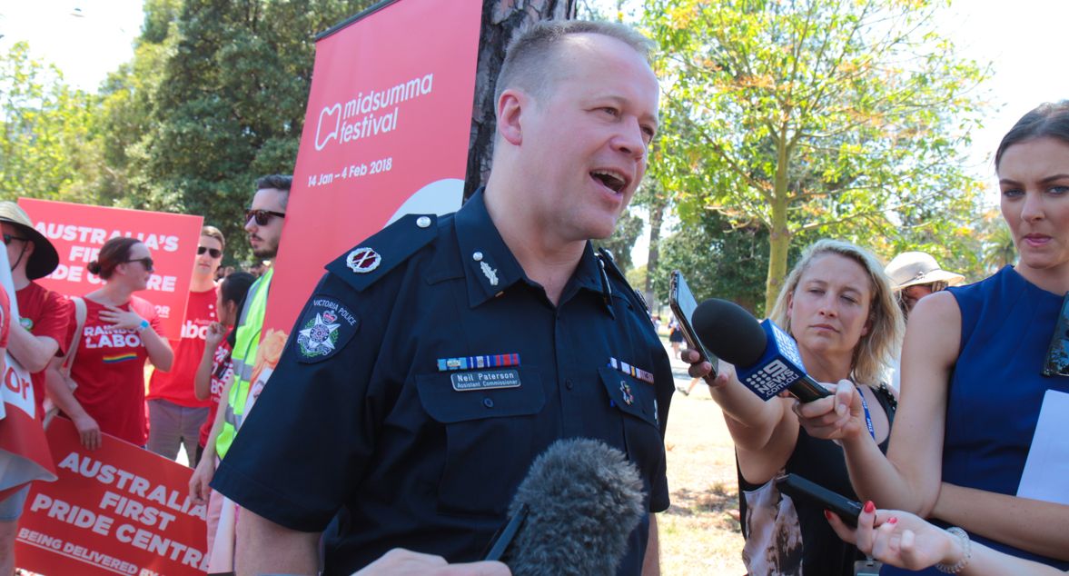 Man detained by police at Melbourne Pride March after protesting Liberal float