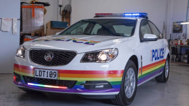 new zealand police car pride rainbow