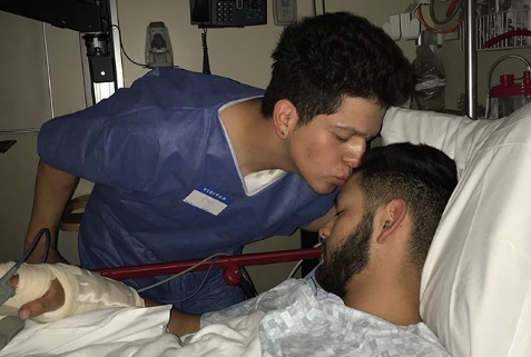 ‘We were just holding hands’: young gay couple stabbed while walking home