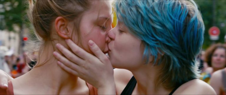 blue is the warmest colour lesbian kiss come out