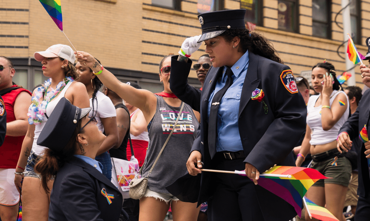 Two New York Fire Department workers got engaged at Pride