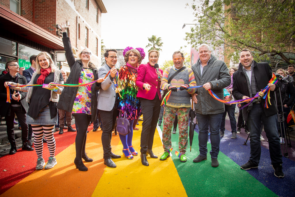 Local council unveils rainbow road in St Kilda