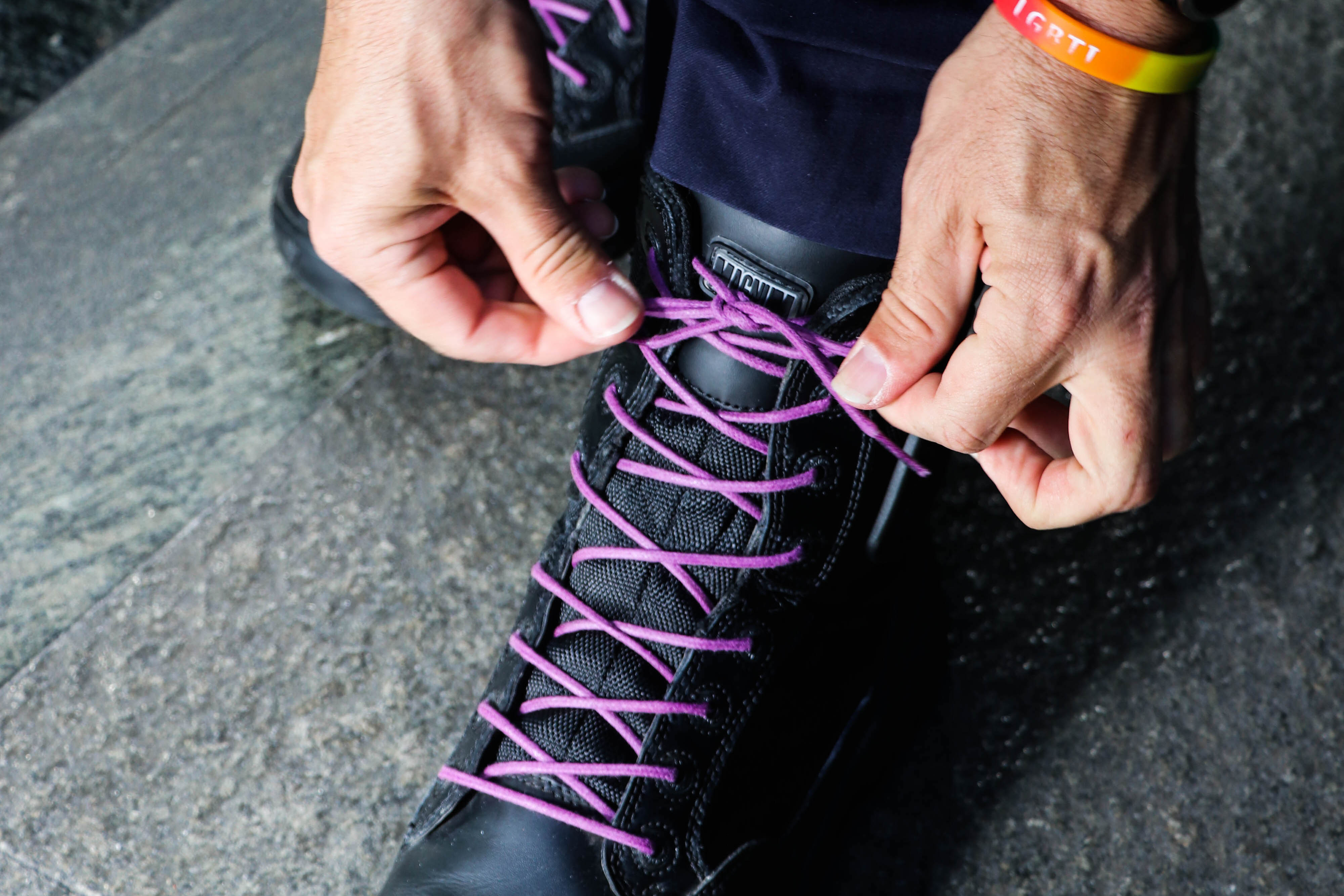 Queensland Police lace up to support LGBTI youth on Wear It Purple Day